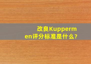 改良Kuppermen评分标准是什么?