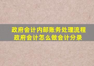 政府会计内部账务处理流程(政府会计怎么做会计分录) 