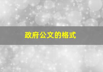 政府公文的格式