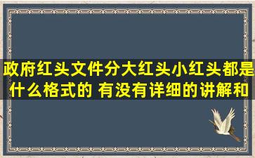 政府红头文件分大红头,小红头,都是什么格式的 ,有没有详细的讲解和...