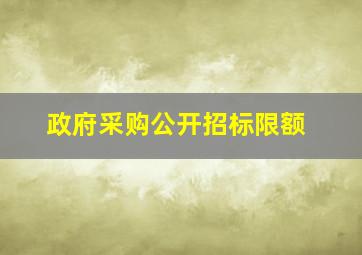 政府采购公开招标限额