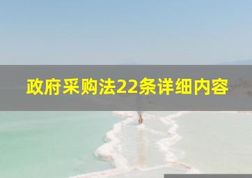 政府采购法22条详细内容