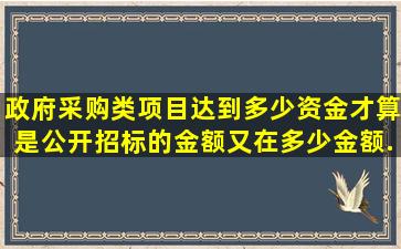 政府采购类项目达到多少资金才算是公开招标的金额,又在多少金额...