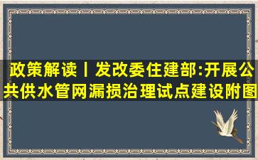 政策解读丨发改委、住建部:开展公共供水管网漏损治理试点建设(附图解...