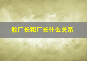 敖厂长和厂长什么关系