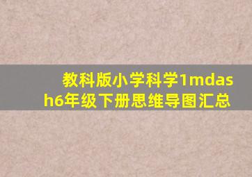 教科版小学科学1—6年级下册思维导图汇总