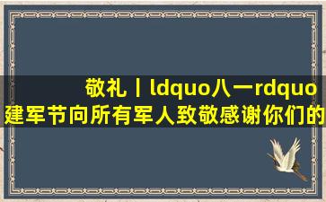 敬礼丨“八一”建军节,向所有军人致敬,感谢你们的守护!,军事,军人...