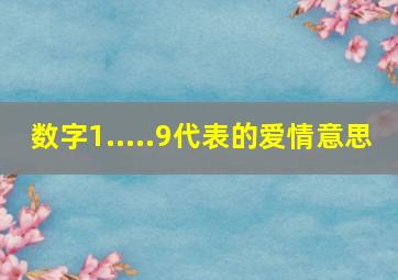 数字1.....9代表的爱情意思