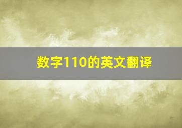 数字110的英文翻译