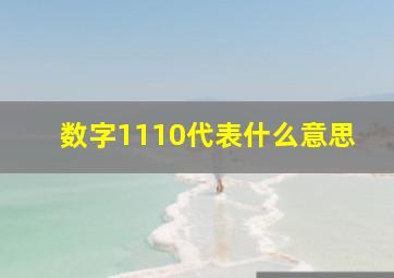 数字1110代表什么意思