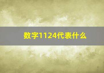 数字1124代表什么(