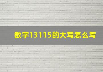 数字13115的大写怎么写