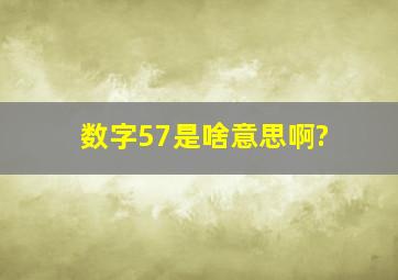 数字57是啥意思啊?