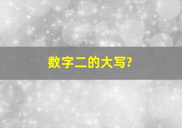 数字二的大写?