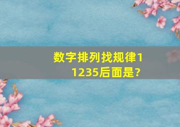 数字排列找规律11235后面是?