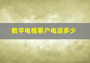 数字电视客户电话多少