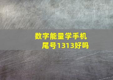 数字能量学手机尾号1313好吗