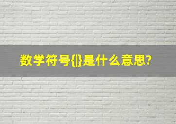 数学符号{|}是什么意思?