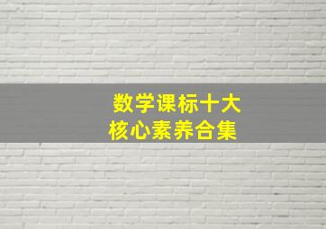 数学课标十大核心素养合集 