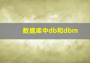 数据库中db和dbm