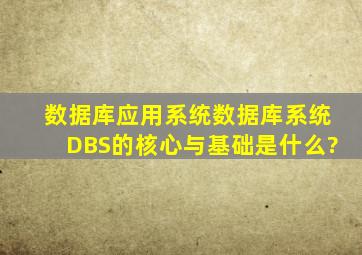 数据库应用系统(数据库系统,DBS)的核心与基础是什么?