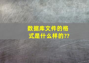 数据库文件的格式是什么样的??