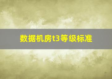 数据机房t3等级标准(