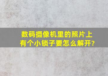 数码摄像机里的照片上有个小锁子要怎么解开?