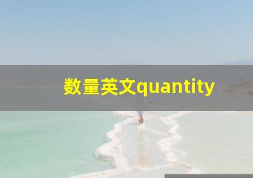 数量英文quantity