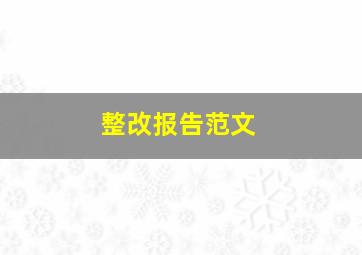 整改报告(范文)