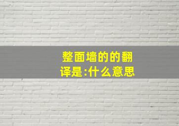 整面墙的的翻译是:什么意思