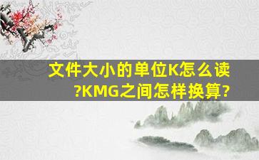 文件大小的单位K怎么读?K、M、G之间怎样换算?