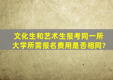 文化生和艺术生报考同一所大学所需报名费用是否相同?