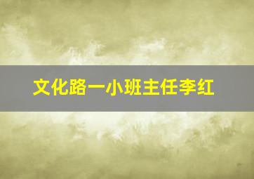 文化路一小班主任李红