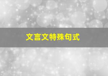 文言文特殊句式