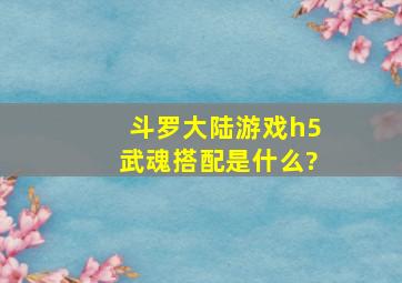 斗罗大陆游戏h5武魂搭配是什么?