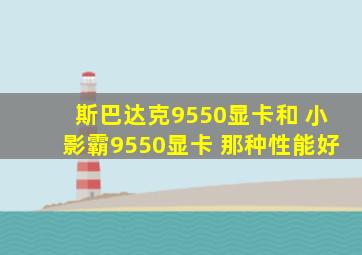 斯巴达克9550显卡和 小影霸9550显卡 那种性能好