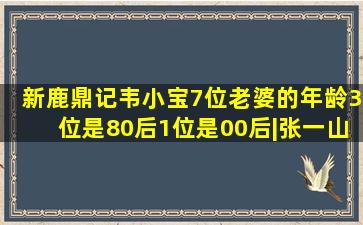 新《鹿鼎记》韦小宝7位老婆的年龄,3位是80后,1位是00后|张一山|唐艺...