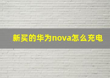 新买的华为nova怎么充电(