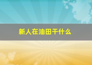 新人在油田干什么