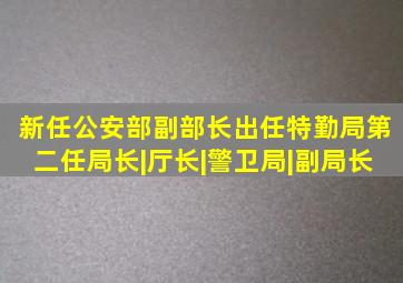 新任公安部副部长出任特勤局第二任局长|厅长|警卫局|副局长