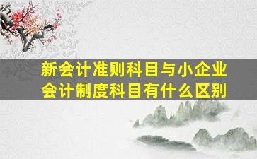 新会计准则科目与小企业会计制度科目有什么区别(