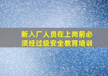 新入厂人员在上岗前必须经过()级安全教育培训。