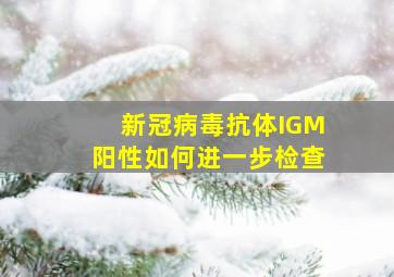 新冠病毒抗体IGM阳性如何进一步检查