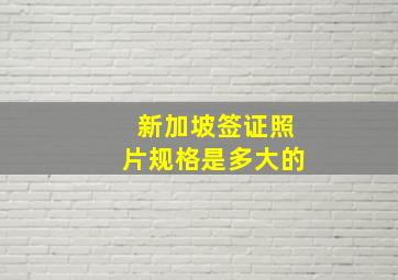 新加坡签证照片规格是多大的