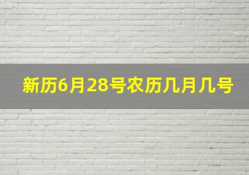 新历6月28号农历几月几号