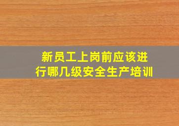 新员工上岗前应该进行哪几级安全生产培训