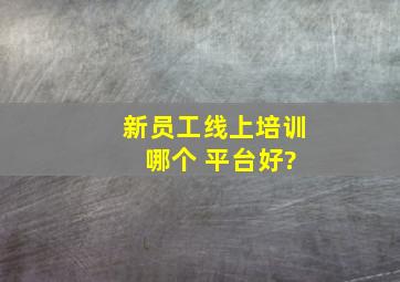 新员工线上培训 哪个 平台好?