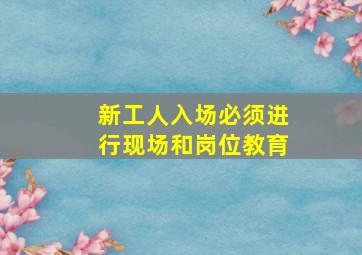 新工人入场必须进行现场()和岗位教育。