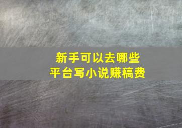 新手可以去哪些平台写小说赚稿费